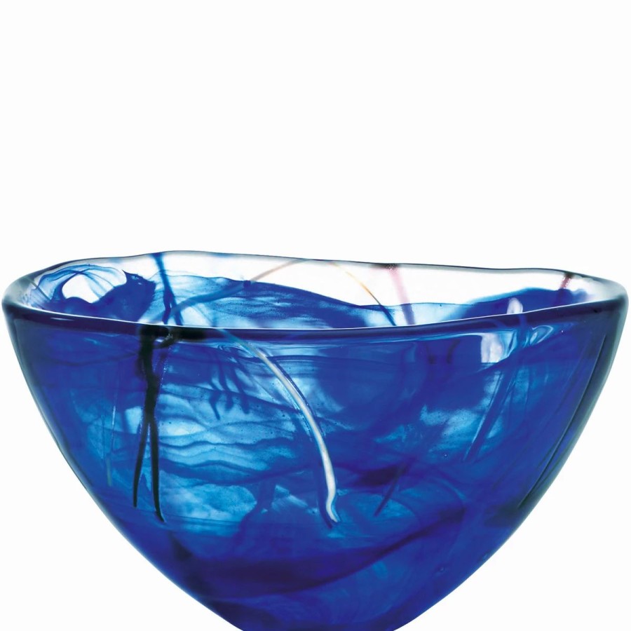 Bowls * | Orrefors Kosta Boda Kosta Boda Contrast 9 Crystal Bowl, Blue