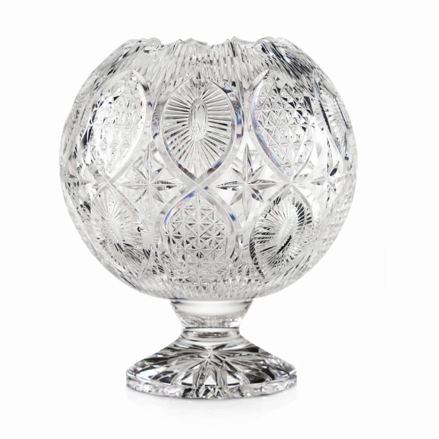 Bowls * | Cashs Crystal Cashs Ireland, Art Collection, Footed Rose Bowl 9.5 Vase, Limited Edition