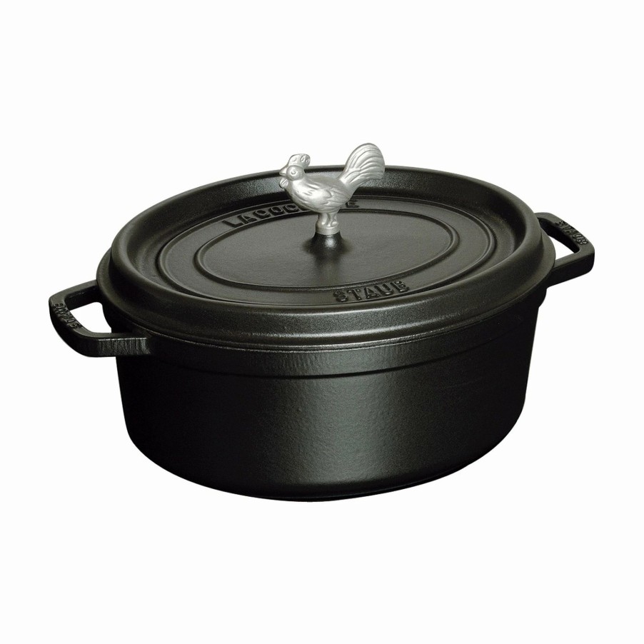 Dutch Ovens & Braisers * | Staub 5.75 Qt. Oval Coq Au Vin Cocotte/Dutch Oven | Matte Black