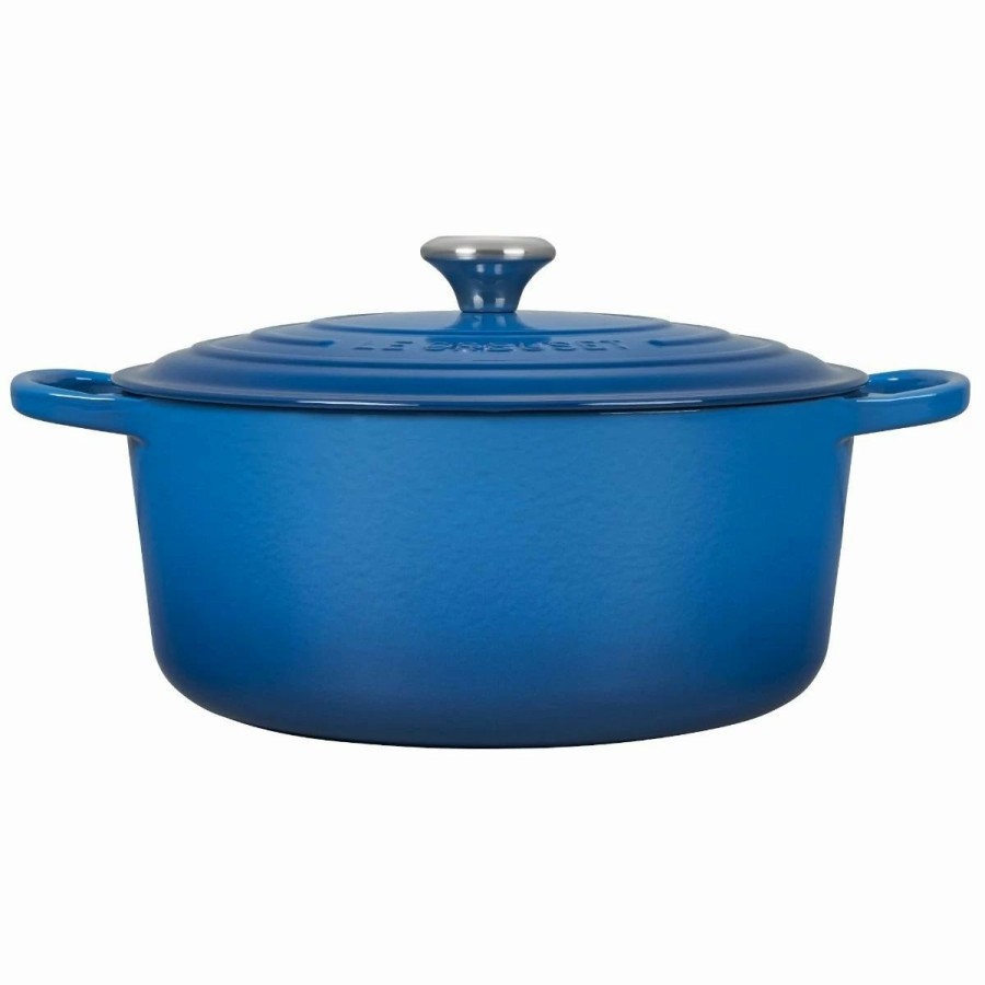 Dutch Ovens & Braisers * | Le Creuset 9 Qt. Round Signature Dutch Oven With Stainless Steel Knob | Marseille Blue