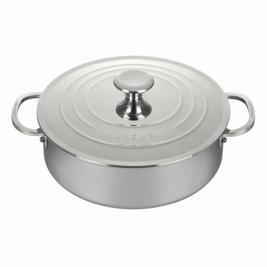 Dutch Ovens & Braisers * | Le Creuset 4.5 Qt. Tri-Ply Stainless Steel Rondeau With Lid