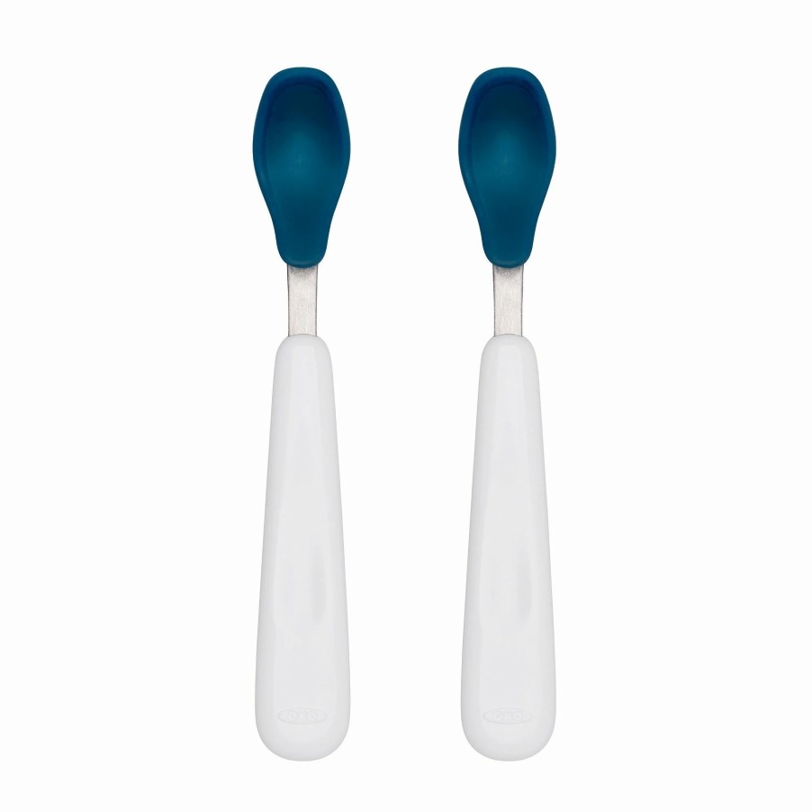 Flatware * | Oxo Tot Feeding Spoon Set With Soft Silicone | Navy