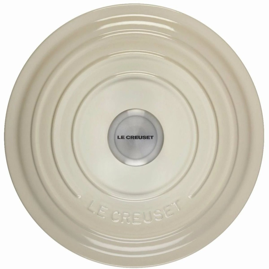 Dutch Ovens & Braisers * | Le Creuset 5.5 Qt. Round Signature Cast Iron Dutch Oven With Stainless Steel Knob | Meringue White