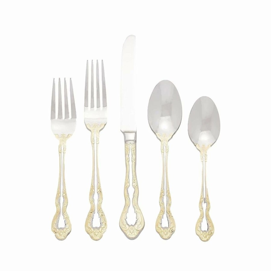 Flatware * | Oneida 18/10 Stainless Steel 45-Piece Flatware Set | Golden Mandolina