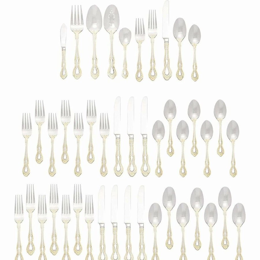 Flatware * | Oneida 18/10 Stainless Steel 45-Piece Flatware Set | Golden Mandolina