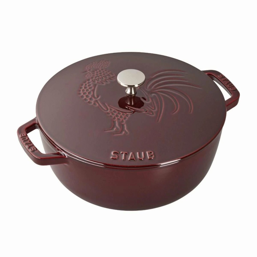 Dutch Ovens & Braisers * | Staub 3.75 Qt. Essential French Oven With Rooster Lid | Grenadine