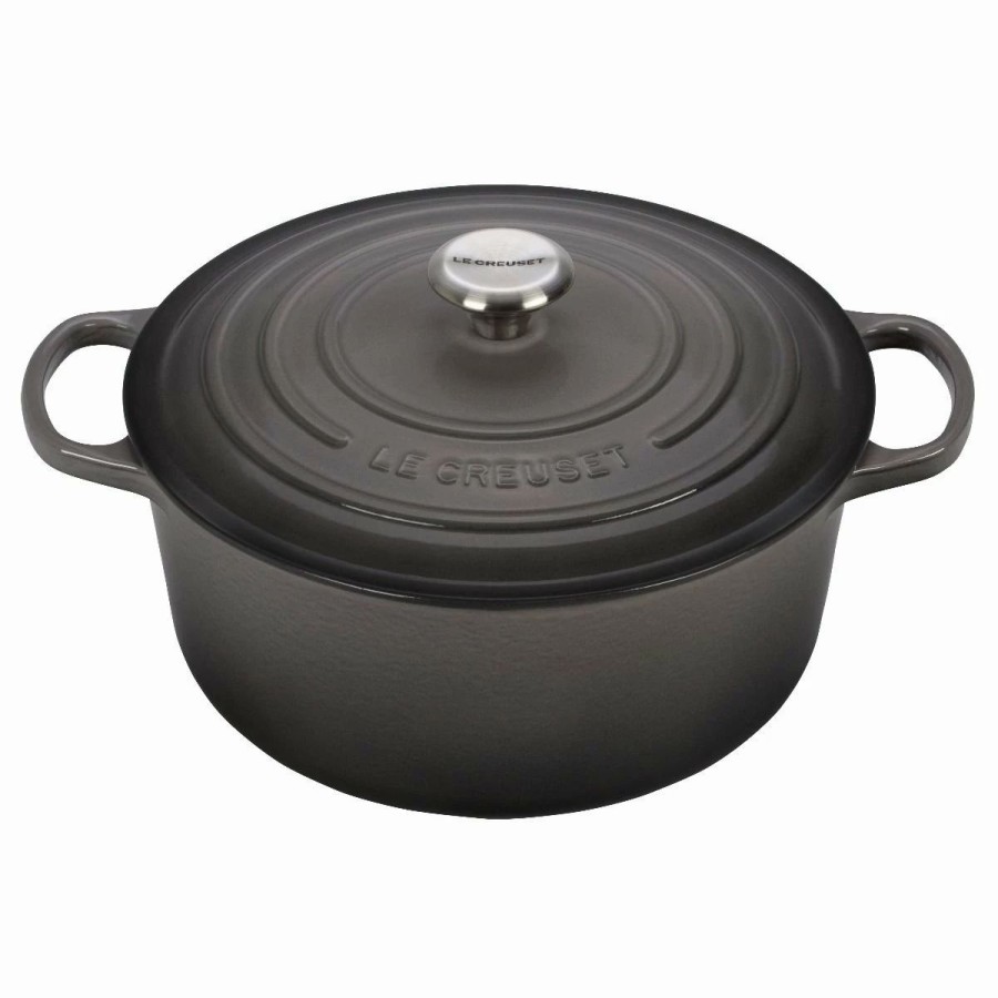 Dutch Ovens & Braisers * | Le Creuset 7.25 Qt. Round Signature Dutch Oven With Stainless Steel Knob | Oyster Grey