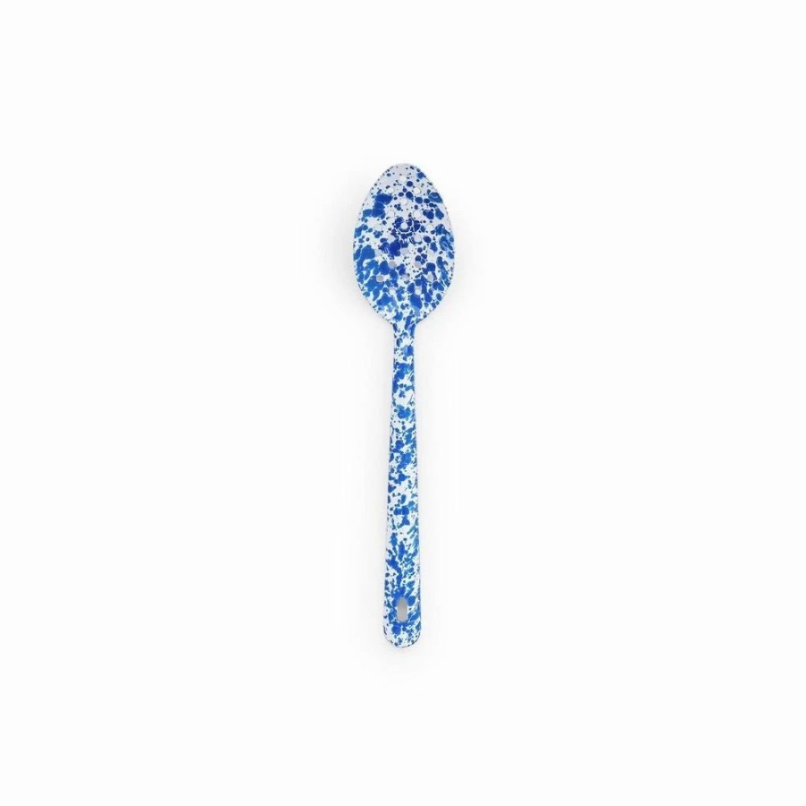 Flatware * | Crow Canyon Home Crow Canyon Enameled Slotted Spoon Blue Marble