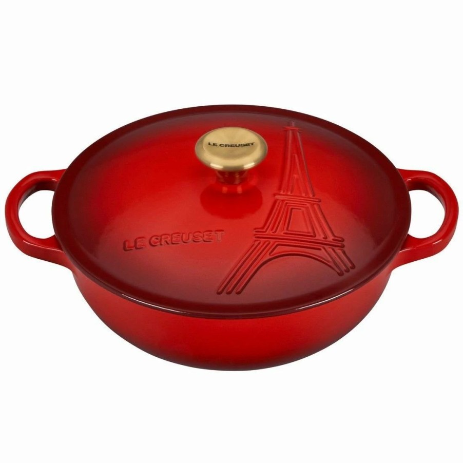 Dutch Ovens & Braisers * | Le Creuset 2.5Qt Signature Cocotte Eiffel Tower Collection | Cerise