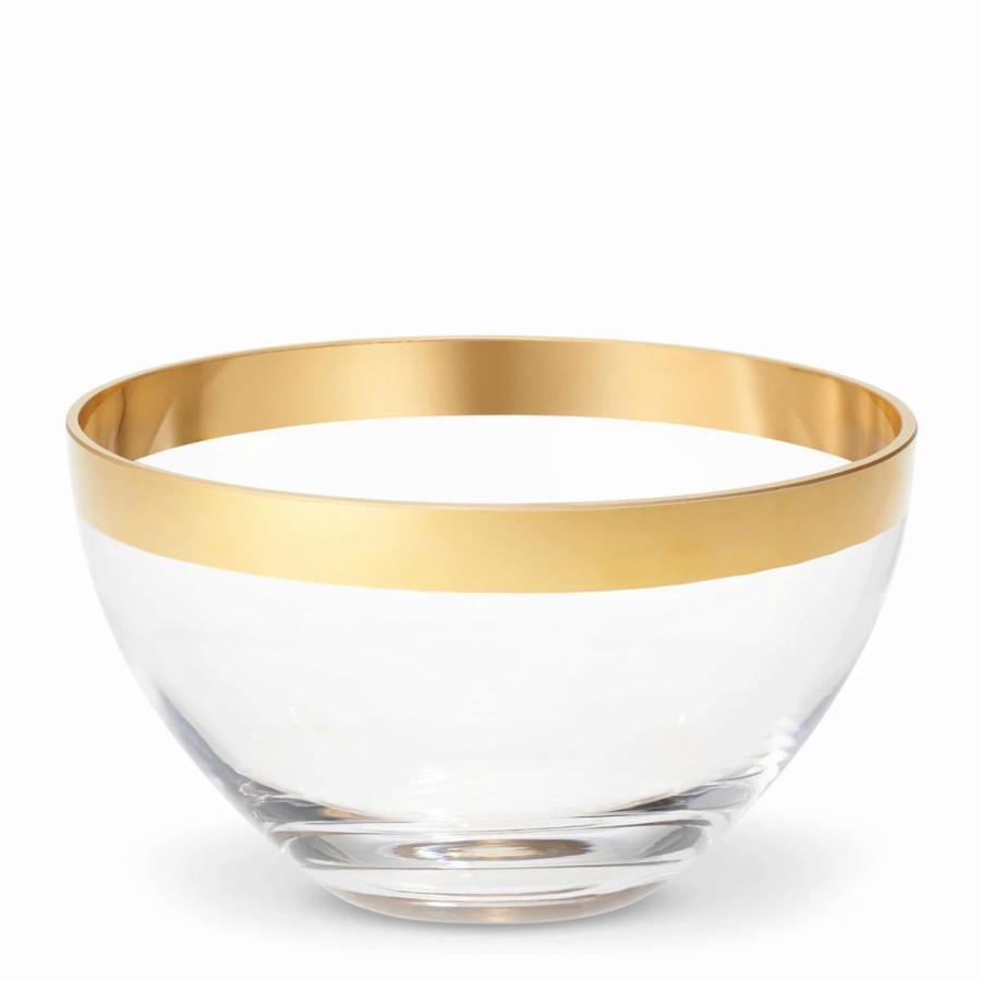 Bowls * | Aerin Gabriel Large Crystal Bowl, Clear, Gold