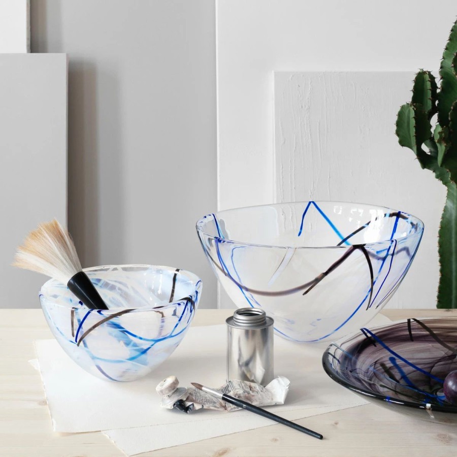 Bowls * | Orrefors Kosta Boda Kosta Boda Contrast 9 Crystal Bowl, White