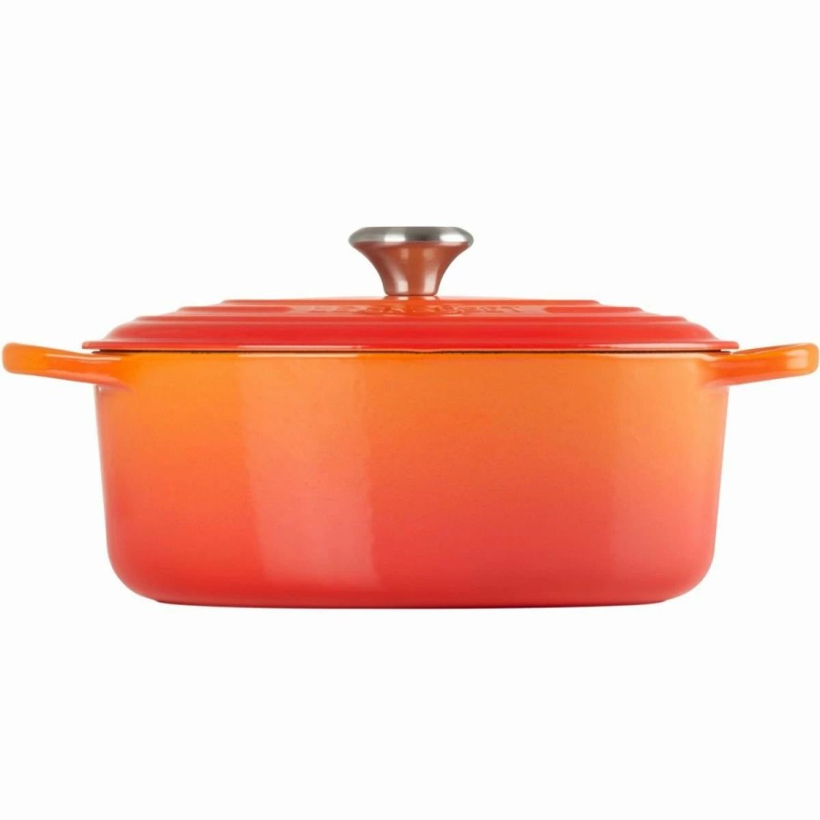 Dutch Ovens & Braisers * | Le Creuset 5 Qt. Oval Signature Dutch Oven With Stainless Steel Knob | Flame Orange