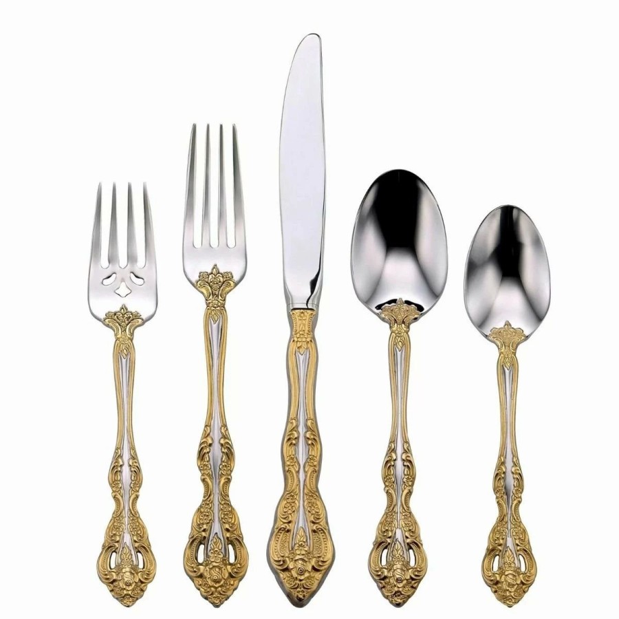 Flatware * | Oneida 18/10 Stainless Steel 20-Piece Flatware Set | Golden Michelangelo