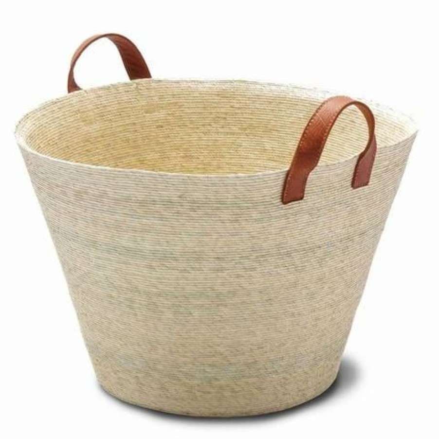 Storage * | Linen & Moore Cruz Baja Maxi Basket With Handles Natural