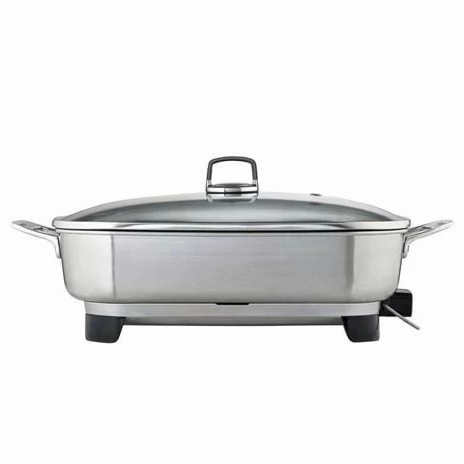 Specialty Appliances * | Sunbeam Master Series Ellise Stainless Steel Frypan Fp8950