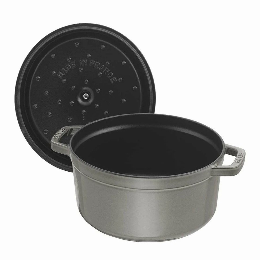 Dutch Ovens & Braisers * | Staub 7 Qt. Round Cocotte/Dutch Oven | Graphite Grey