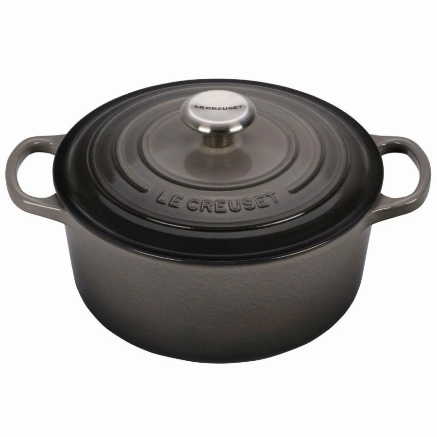 Dutch Ovens & Braisers * | Le Creuset 4.5 Qt. Round Signature Dutch Oven With Stainless Steel Knob | Oyster Grey