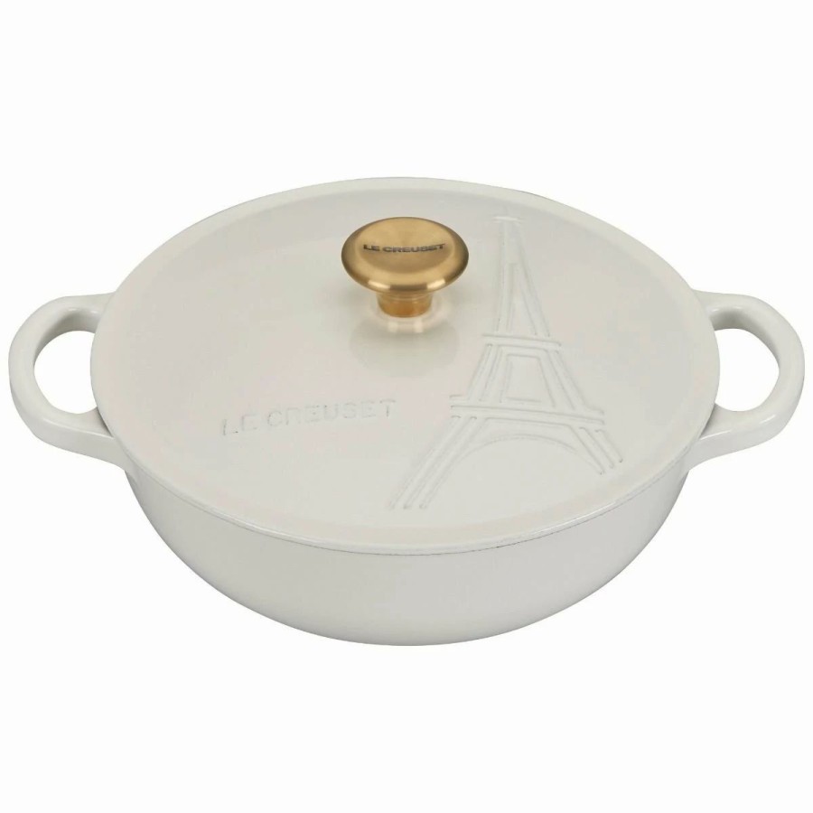 Dutch Ovens & Braisers * | Le Creuset 2.5Qt Signature Cocotte Eiffel Tower Collection | White