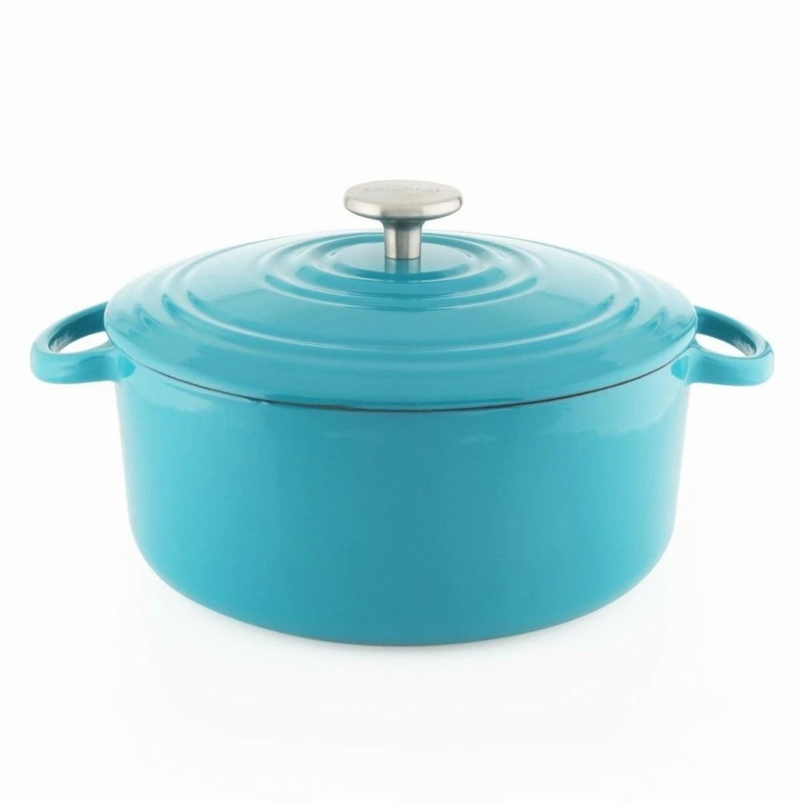 Dutch Ovens & Braisers * | Chantal 3 Qt. Round Cast Iron Dutch Oven | Sea Blue