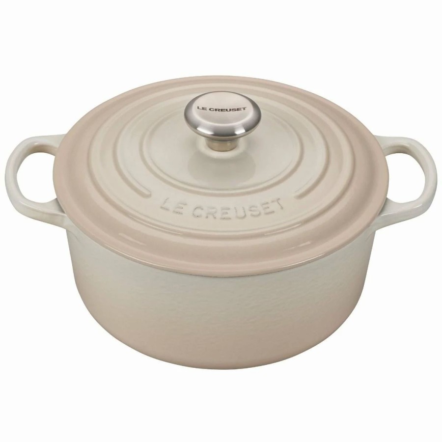 Dutch Ovens & Braisers * | Le Creuset 4.5 Qt. Round Signature Dutch Oven With Stainless Steel Knob | Meringue White