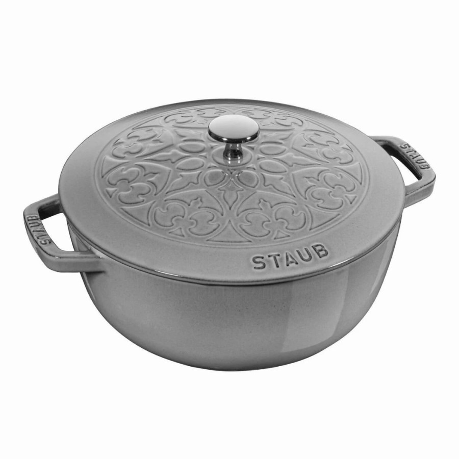 Dutch Ovens & Braisers * | Staub 3.75 Qt Essential French Oven With Lilly Lid | Graphite Grey