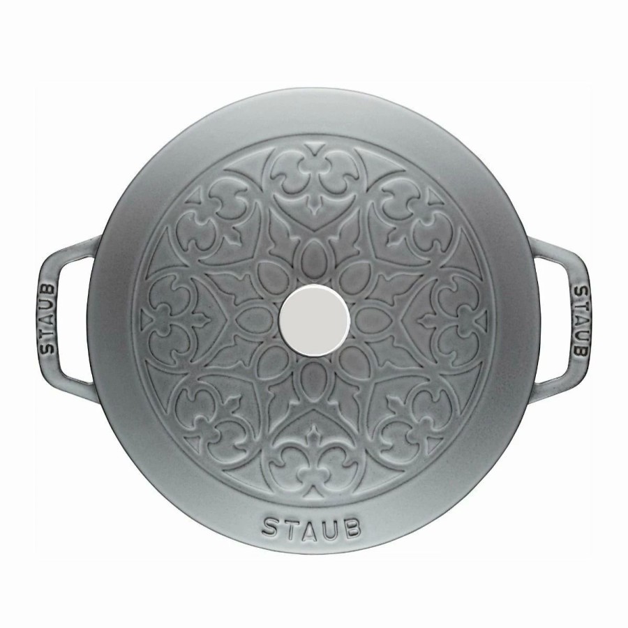 Dutch Ovens & Braisers * | Staub 3.75 Qt Essential French Oven With Lilly Lid | Graphite Grey