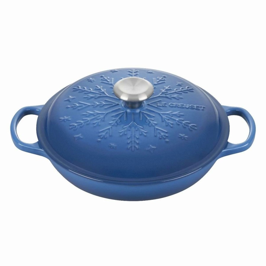 Dutch Ovens & Braisers * | Le Creuset 2.25 Qt. Signature Braiser With Stainless Steel Knob | Noel (Marseille Blue)