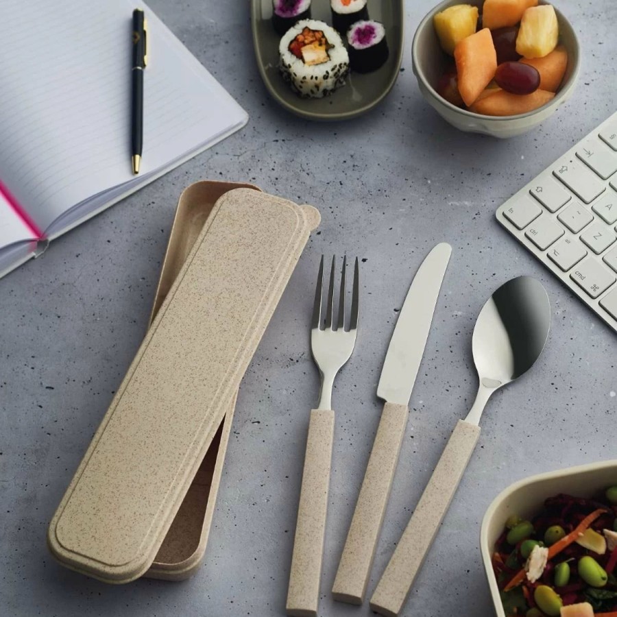 Flatware * | Viners Organic 3-Piece On The Go Cutlery Set & Case