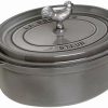 Dutch Ovens & Braisers * | Staub 5.75 Qt. Oval Coq Au Vin Cocotte/Dutch Oven | Graphite Grey