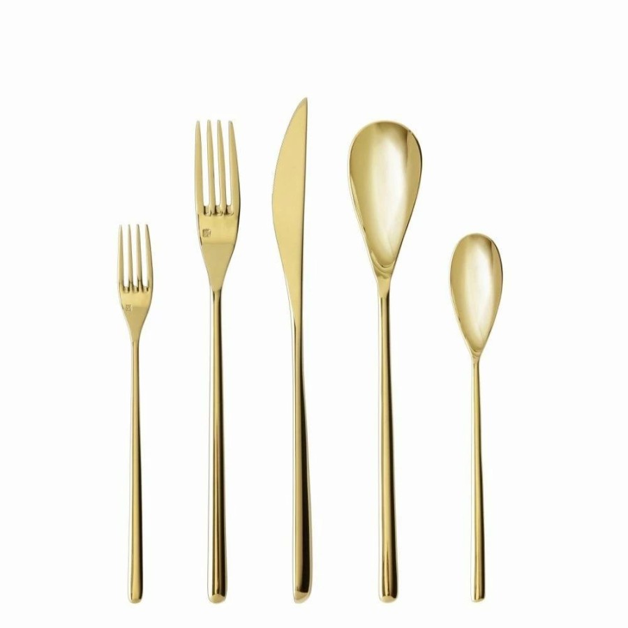 Flatware * | Fortessa Dragonfly 5-Piece Place Setting | Gold