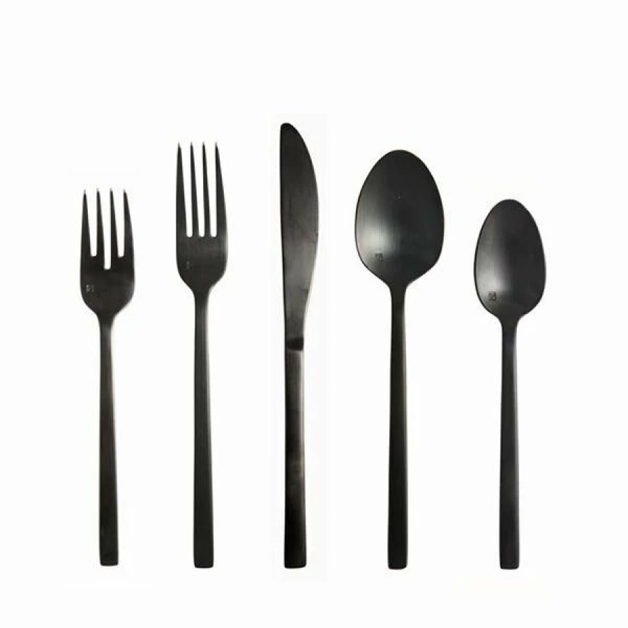 Flatware * | Fortessa Arezzo 5Pc Flatware Place Setting Brushed Black