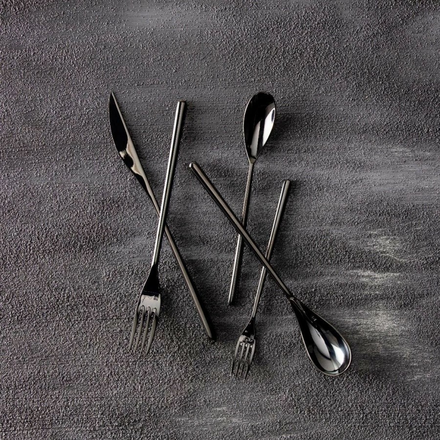 Flatware * | Fortessa Dragonfly 5Pc Place Setting | Black