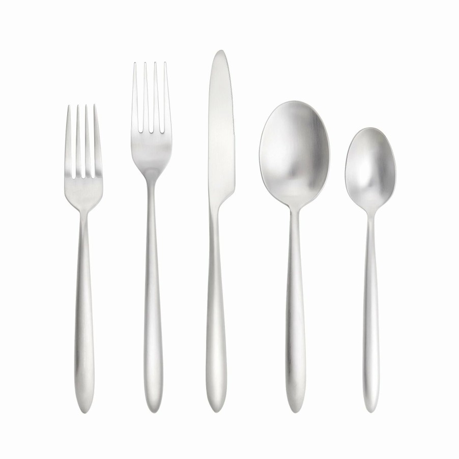 Flatware * | Fortessa Velo Brushed Stainless Steel 20 Piece Flatware Set