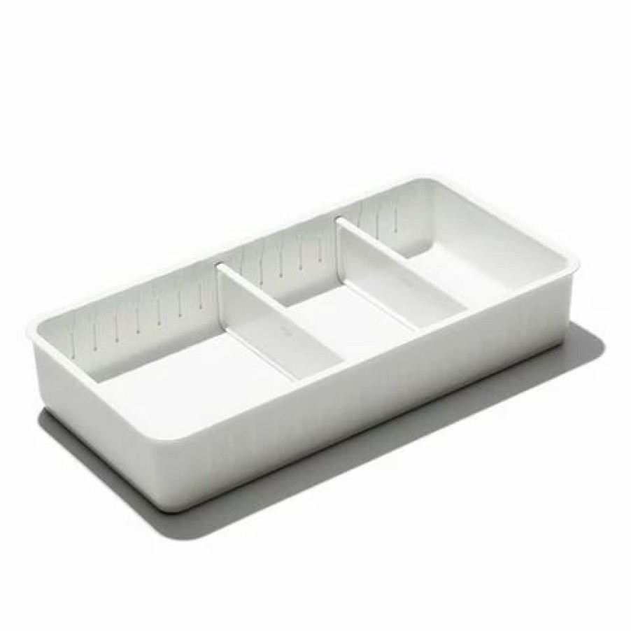 Storage * | Oxo Good Grips Adjustable Drawer Bin White 30.5 15.5Cm