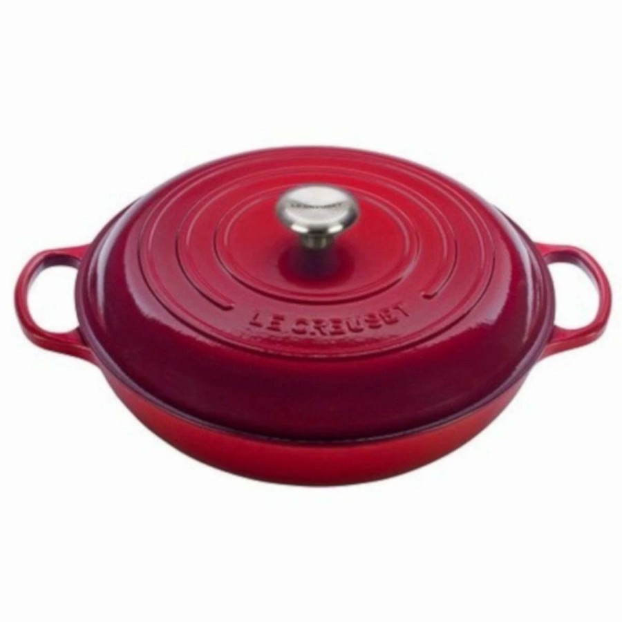 Dutch Ovens & Braisers * | Le Creuset 5 Qt. Signature Enameled Cast Iron Braiser With Stainless Steel Knob | Cerise/Cherry Red